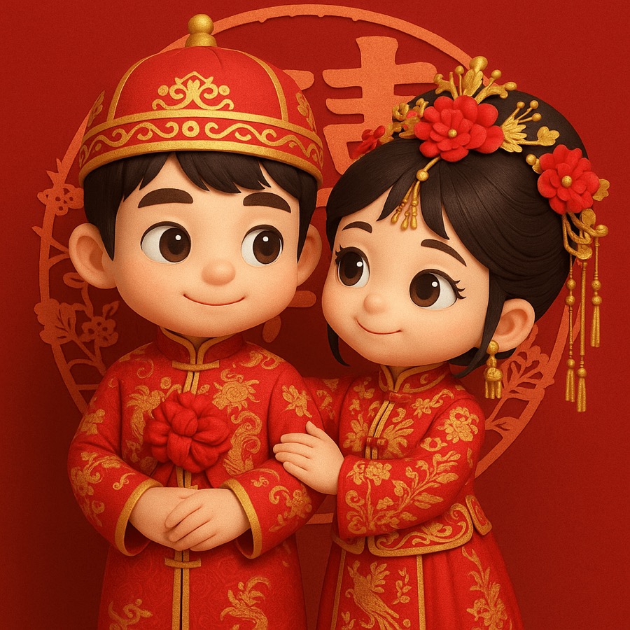 3D Q版中式婚礼图